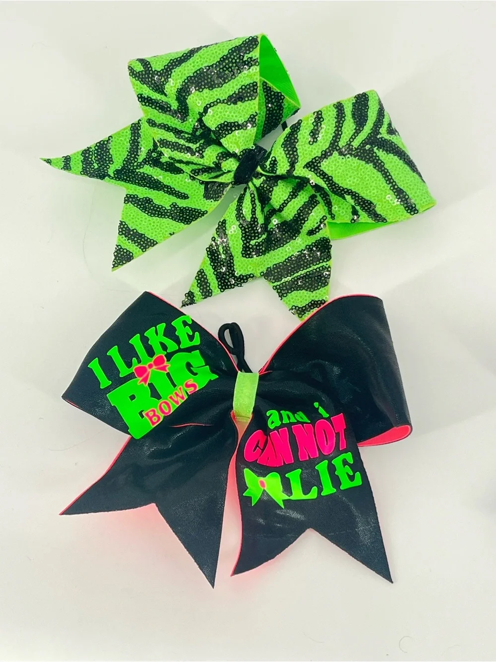 Lot of 4 Cheer Hair Bows JoJo Siwa Taylor Swift Neon Y2K Dance Competition